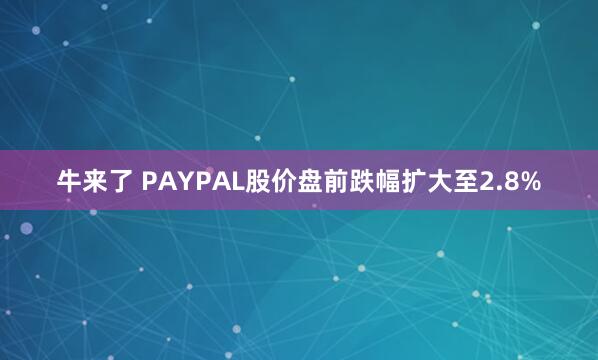牛来了 PAYPAL股价盘前跌幅扩大至2.8%