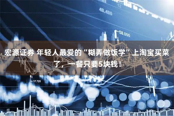 宏源证券 年轻人最爱的“糊弄做饭学”上淘宝买菜了，一餐只要5块钱！